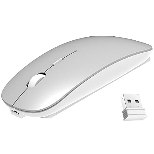 PC Notebook Black Rechargeable Wireless Mouse,2.4GHz and Bluetooth Metal Noiseless Silent Click Dual Mode Wireless Optical Mice with USB Receiver,Suitable for Mac Laptops,Computer PC Notebook Black Rechargeable Wireless Mouse,2.4GHz and Bluetooth Metal Noiseless Silent Click Dual Mode Wireless Optical Mice with USB Receiver,Suitable for Mac Laptops,Computer